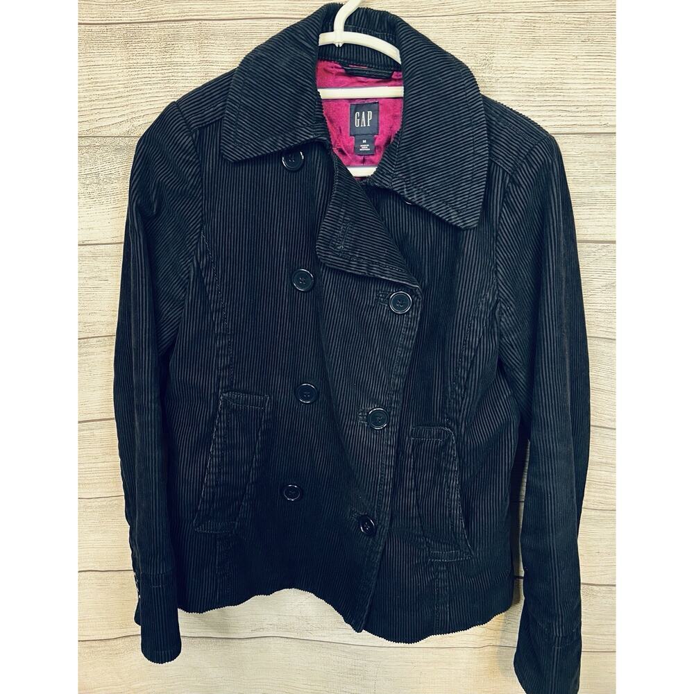 Y2K GAP Women’s Corduroy Peacoat Jacket Dark Navy Size M